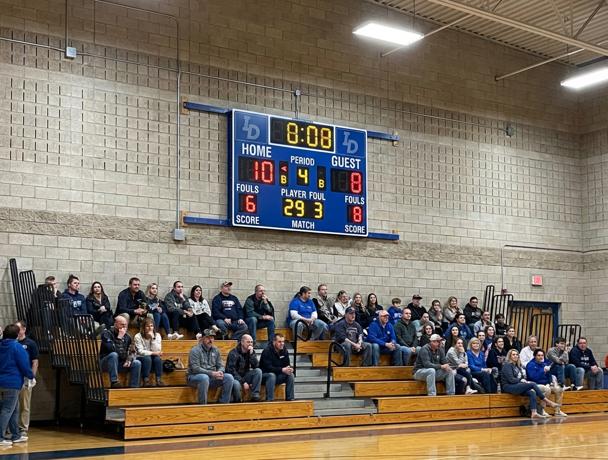 Compare Daktronics alternatives for recreational leagues. Get a reliable scoreboard setup without enterprise hardware costs, including TV and projector options.