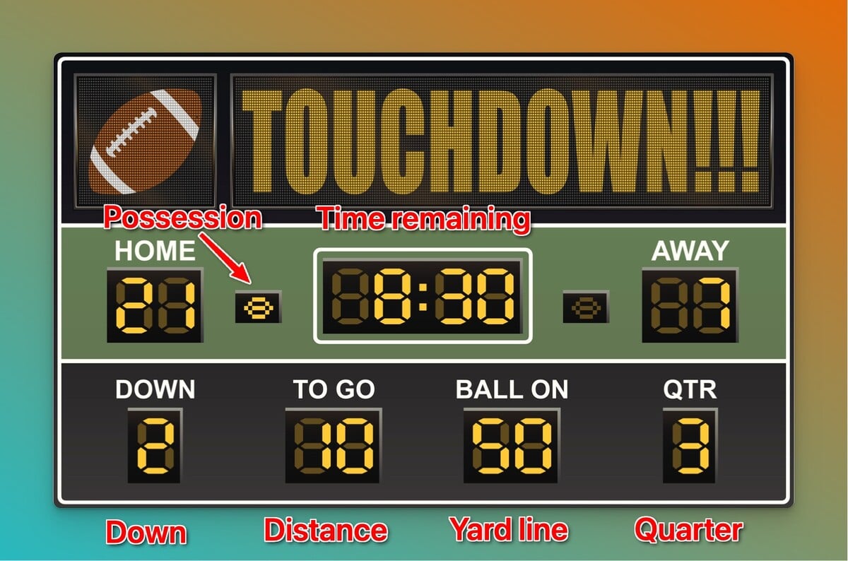 2 men playing american football. One is trying to tackle the other.