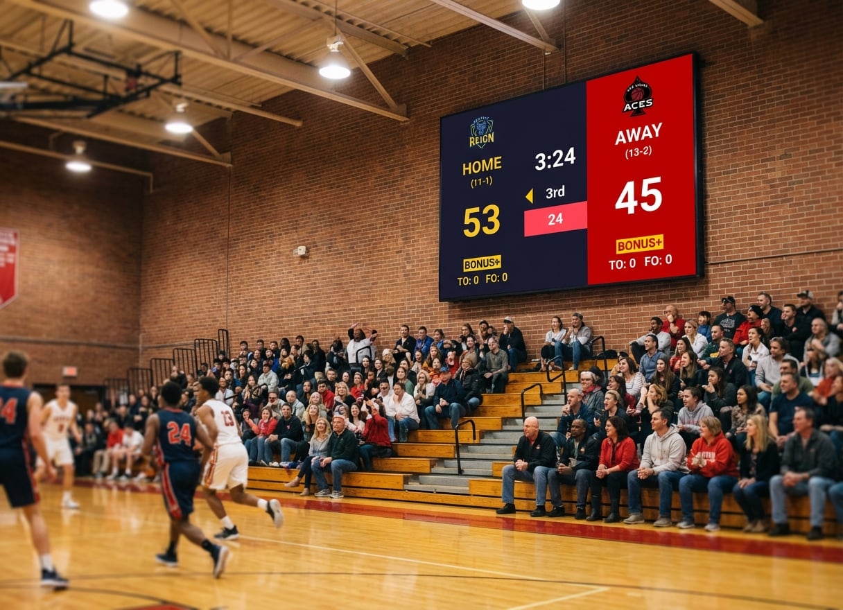 Complete guide to gym scoreboard pricing in 2026. Compare costs for LED scoreboards, video boards, and software alternatives. Learn how to save thousands.