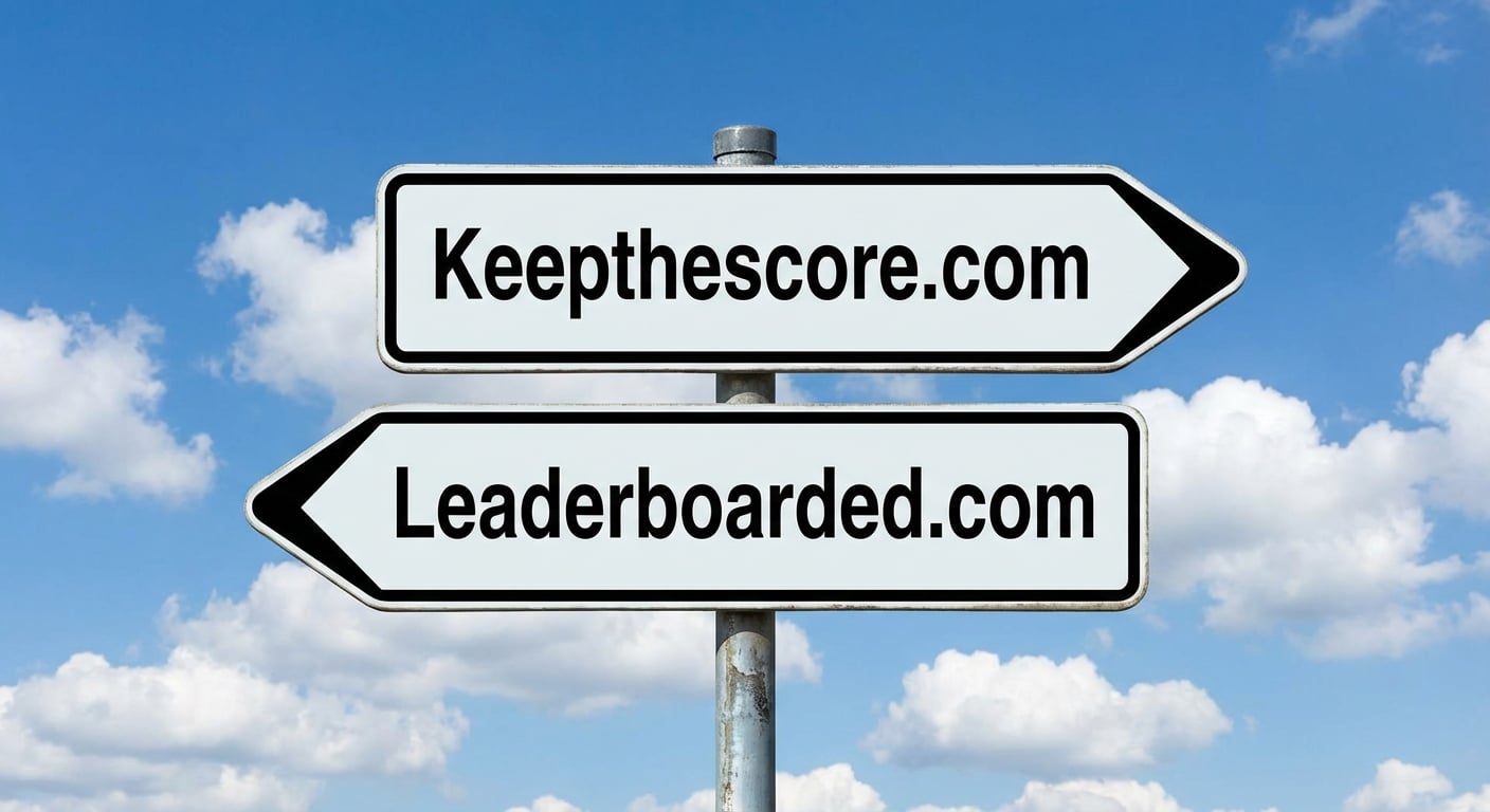 KeepTheScore has split into two sites: Keepthescore.com for sports scoreboards and Leaderboarded.com for leaderboards.