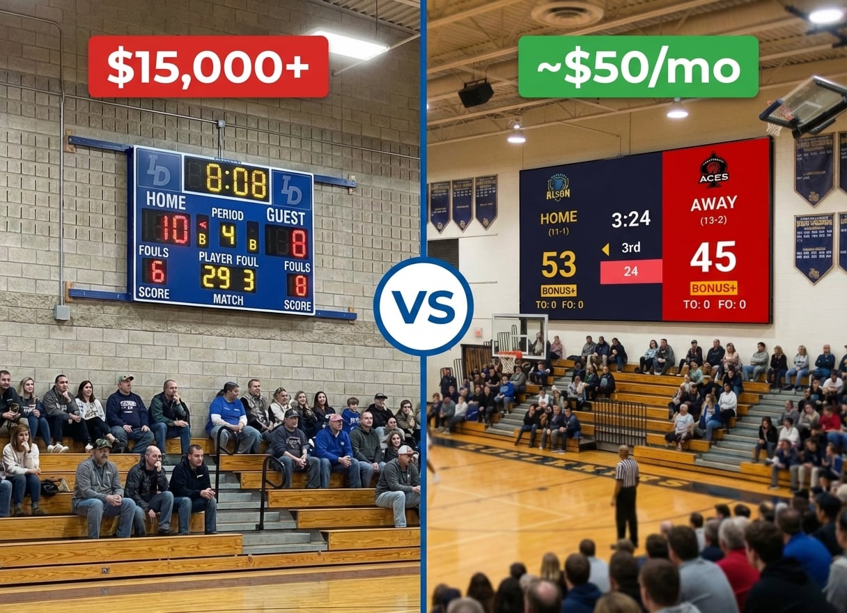 Looking for affordable Daktronics or ScoreVision alternatives? Compare LED scoreboard software for schools with existing displays. Budget-friendly solutions that work with any screen.