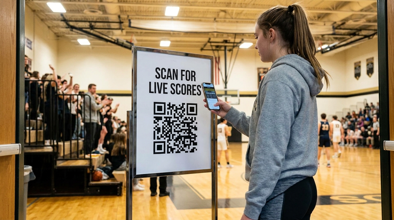 Put a QR code on a printed sign so players and spectators can scan for the schedule, the rules, or the live score. Here's how to set one up the right way.