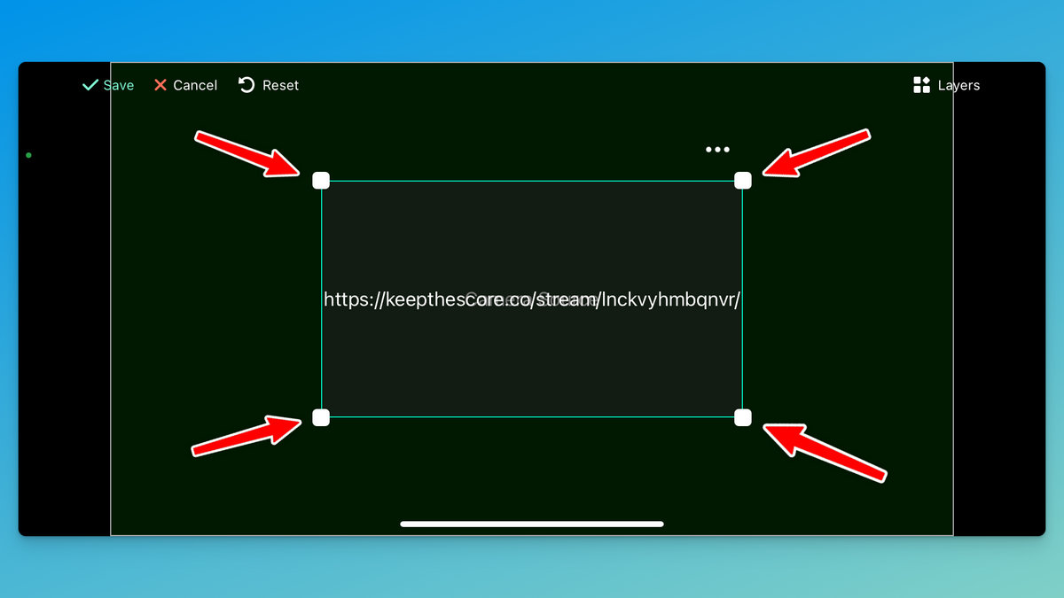 KeepTheScore.com control panel for a streaming overlay