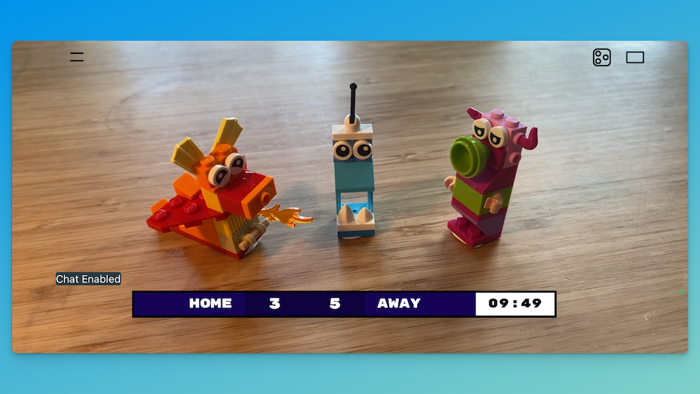 KeepTheScore.com control panel for a streaming overlay