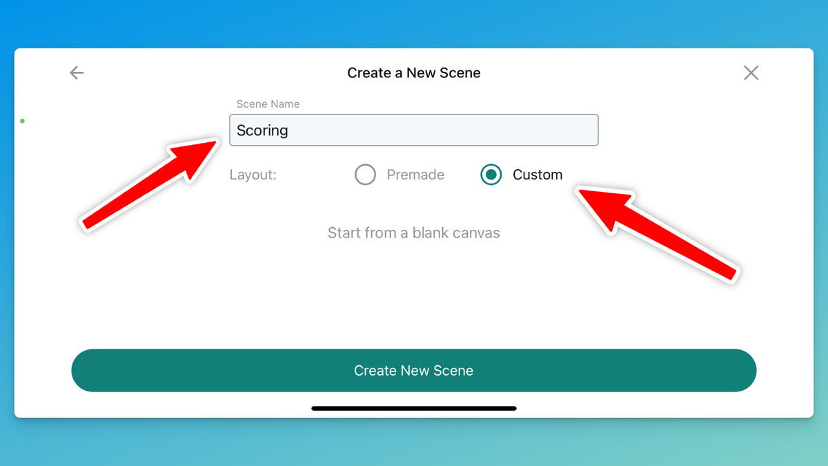 KeepTheScore.com control panel for a streaming overlay