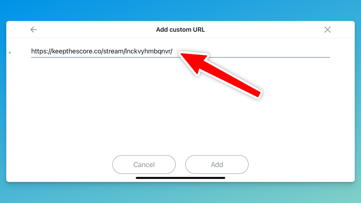 KeepTheScore.com control panel for a streaming overlay