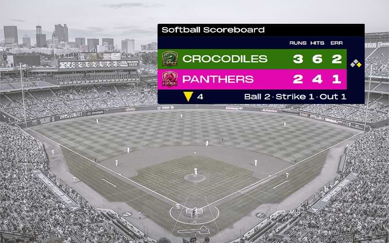 Softball Scoreboard - Softball scoreboard for fastpitch and slowpitch, set up for 7-inning games with balls and...