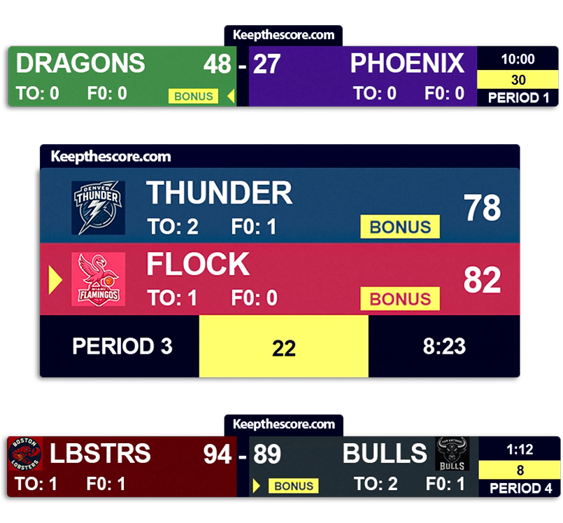Product hero image: Professional basketball scoreboard overlay for streaming software