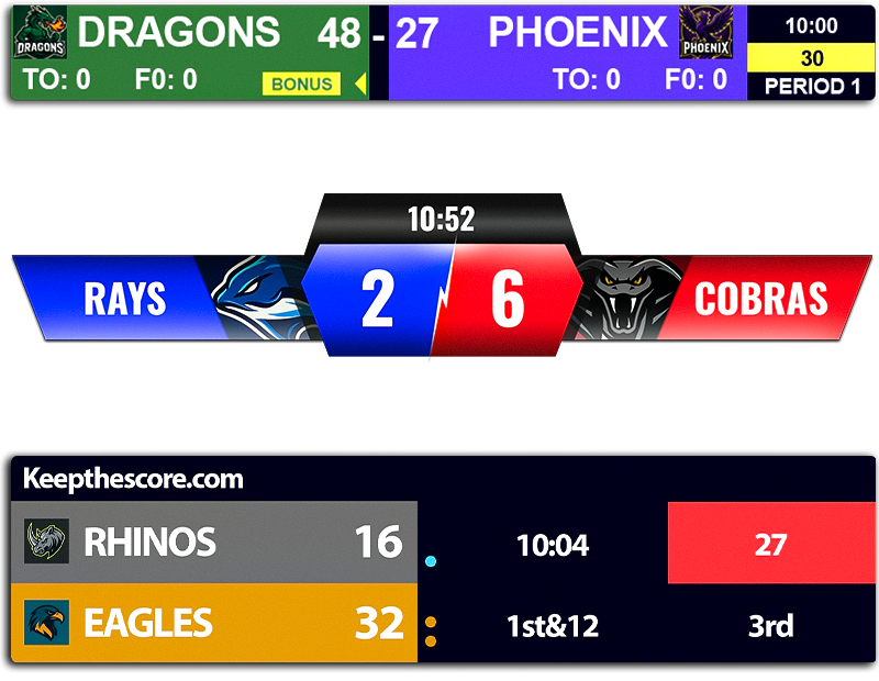 Product hero image: Free online scoreboard maker for sports, streaming and events