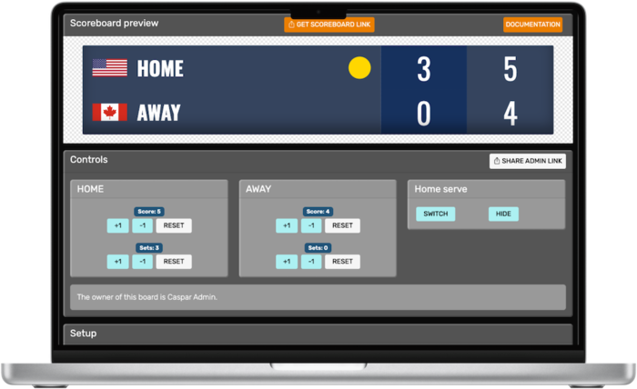Product hero image: Professional squash scoreboard overlay for streaming software