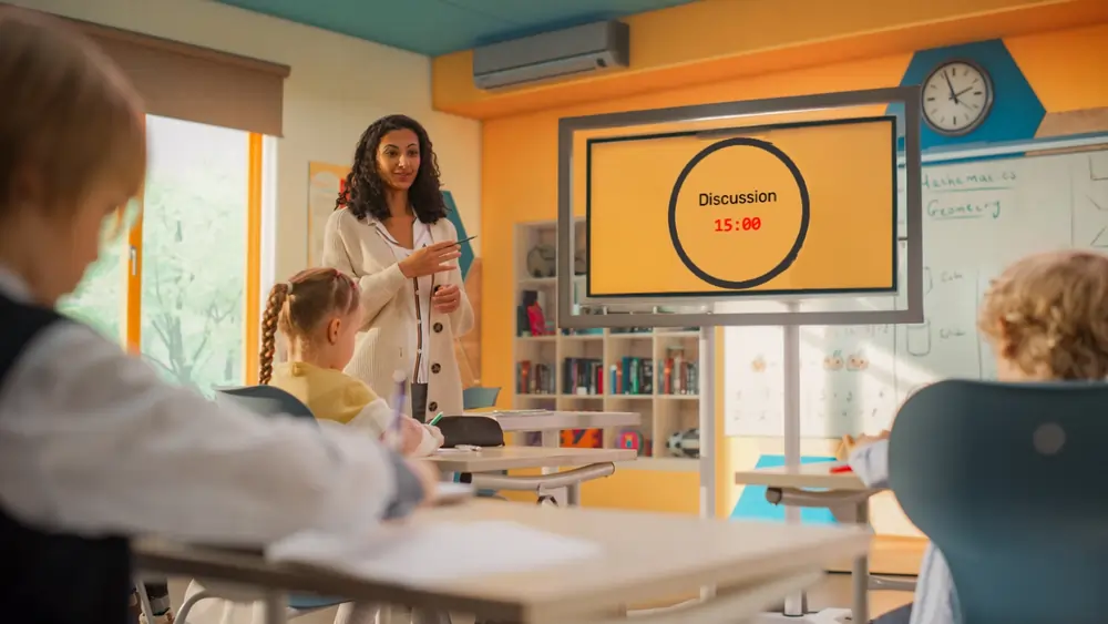 Feature screenshot: Classroom with timer